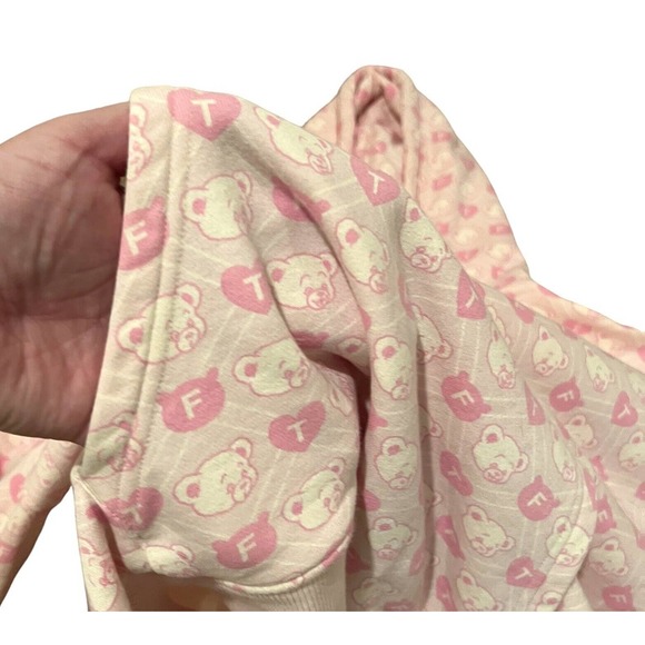 Teddy Fresh Sweatshirt Hoodie Pink All Over Print Argyle Pink Size Large - Picture 3 of 6